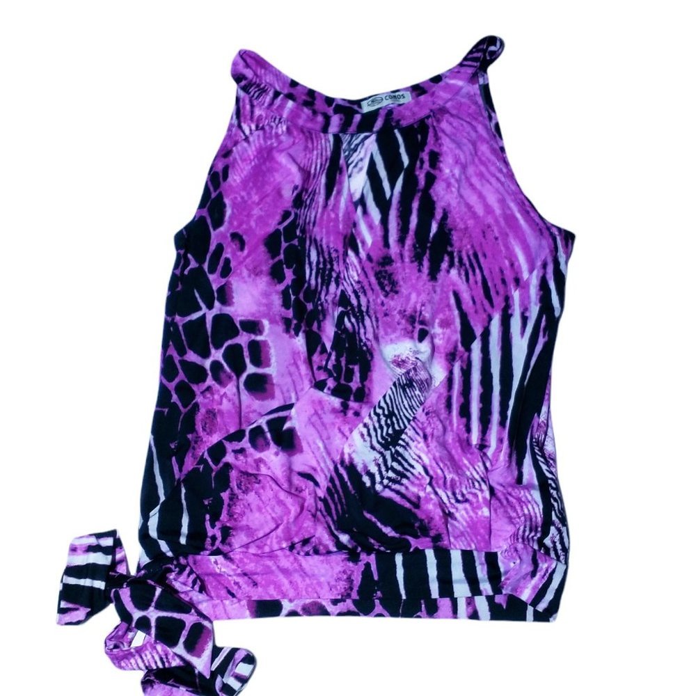Mauve & Black Print Casual Top